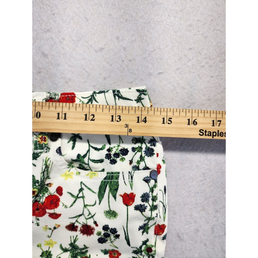 Motto Floral High Rise Skinny Ankle Pants White Size 8 Cottagecore Garden Party - Picture 5 of 8